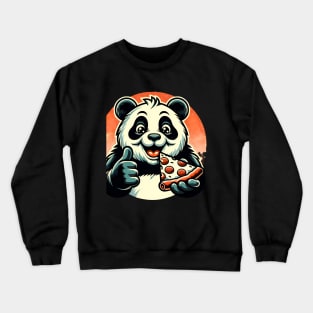 Panda Bear Eating Pizza Crewneck Sweatshirt